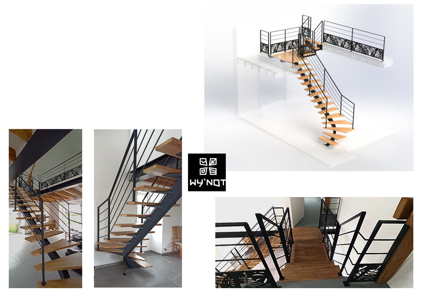 Réalisation pour WY'NOT : escalier en verre et inox